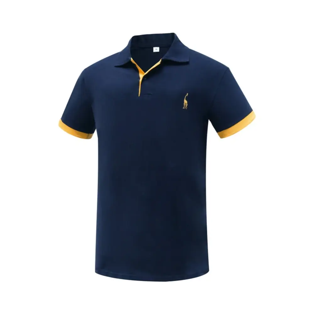 Europe size Summer Short Sleeve Solid Polo Shirt